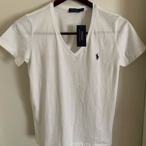 Polo By Ralph Lauren V Neck White T-Shirt